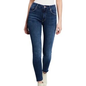 Mother Looker Ankle Fray Denim Skinny Jeans